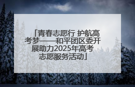 青春志愿行 护航高考梦——和平团区委开展助力2025年高考志愿服务活动